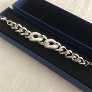 Swarovski Cuban Link Silver & White Bracelet